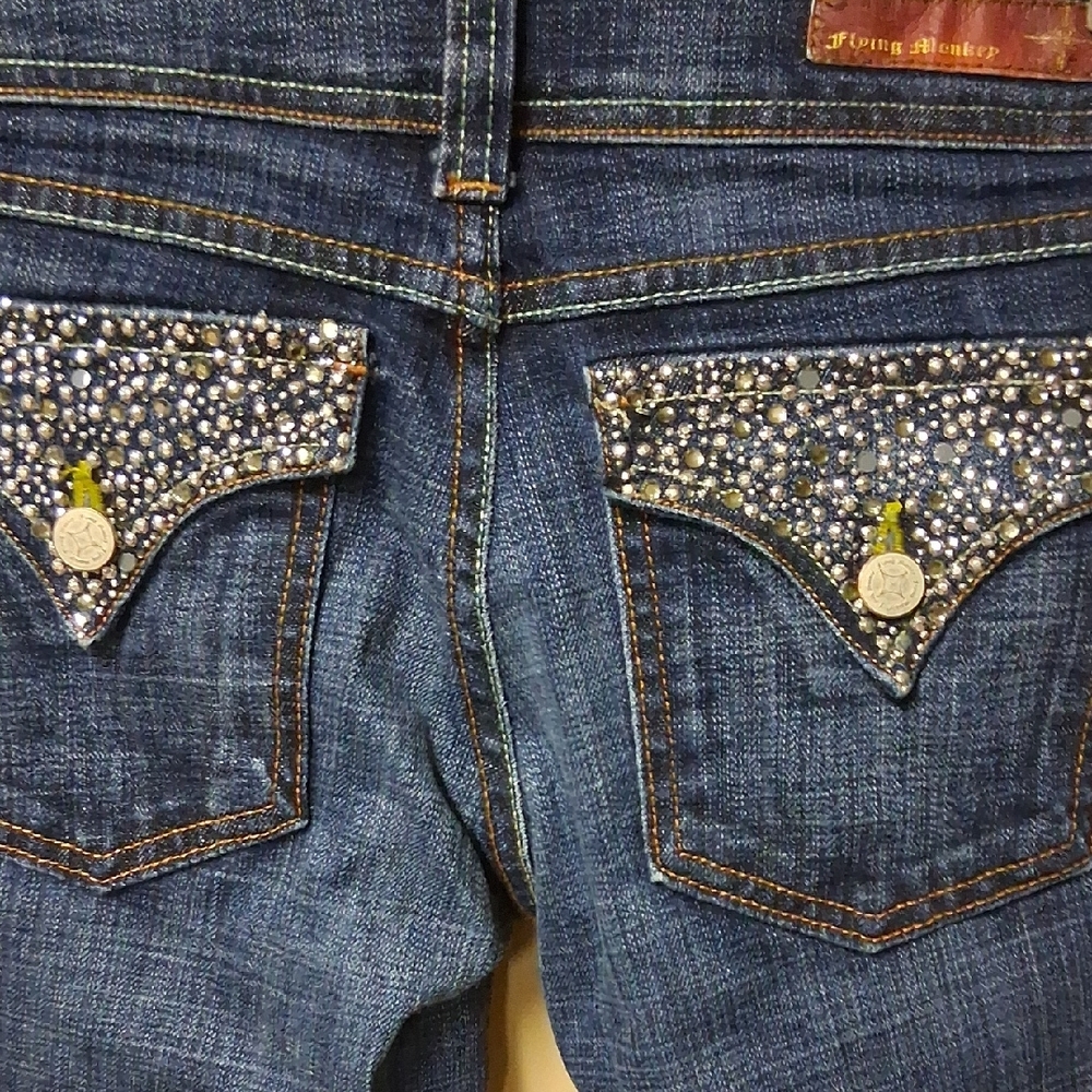 Flying Monkey Dark Blue Flare Jeans - Picture 4 of 4